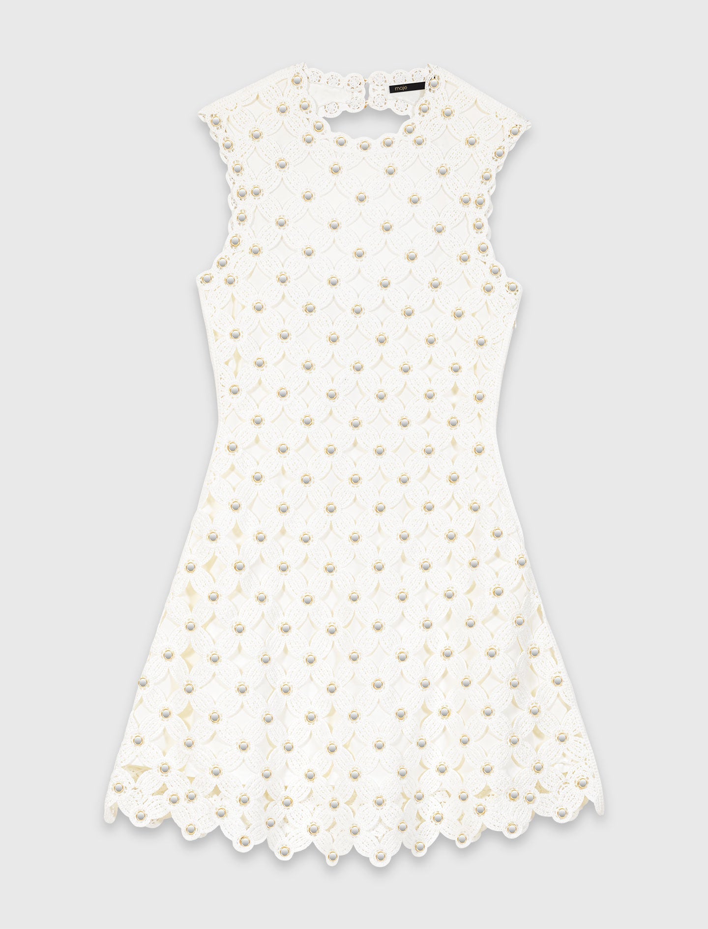 Mirrored Crochet Dress White