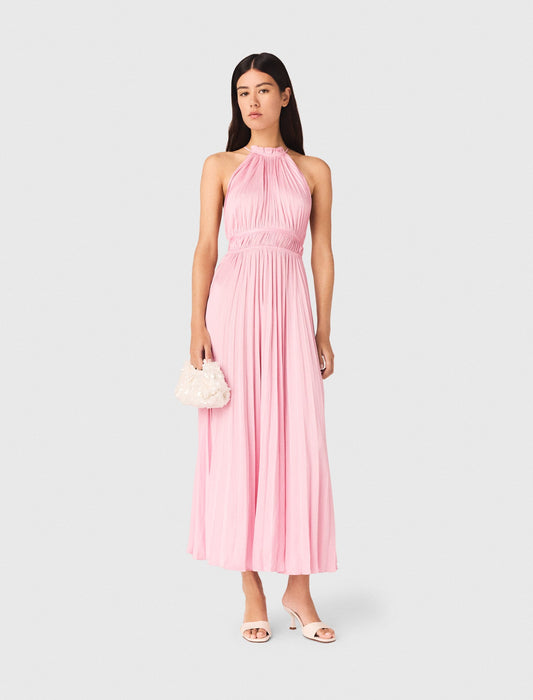 Pleated Maxi Dress Pink
