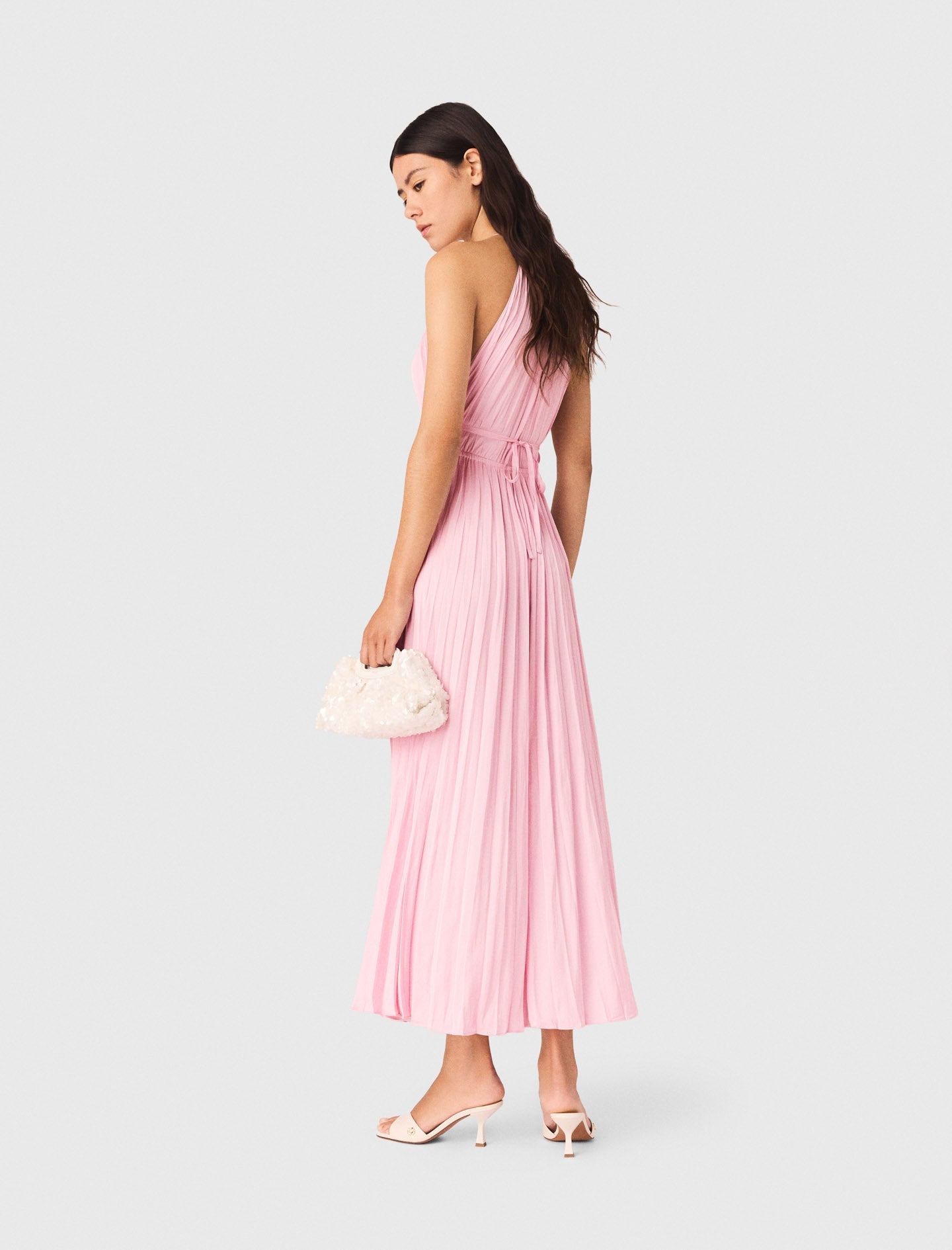 Pleated Maxi Dress Pink