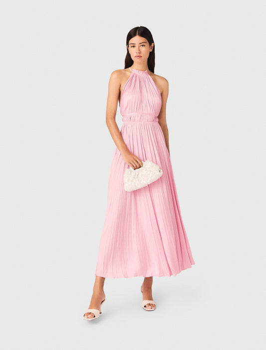 Pleated Maxi Dress Pink