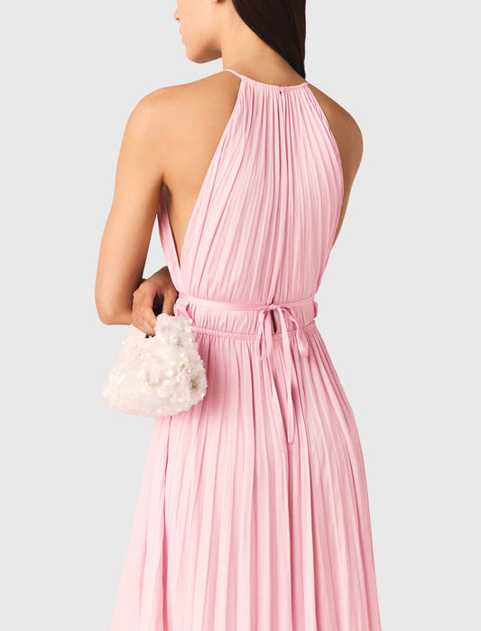 Pleated Maxi Dress Pink