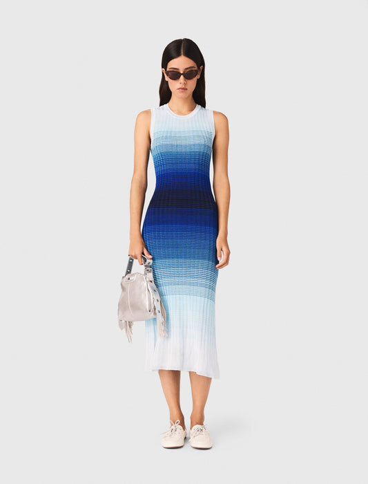 Ombré Knit Maxi Dress Blue
