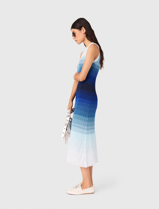 Ombré Knit Maxi Dress Blue