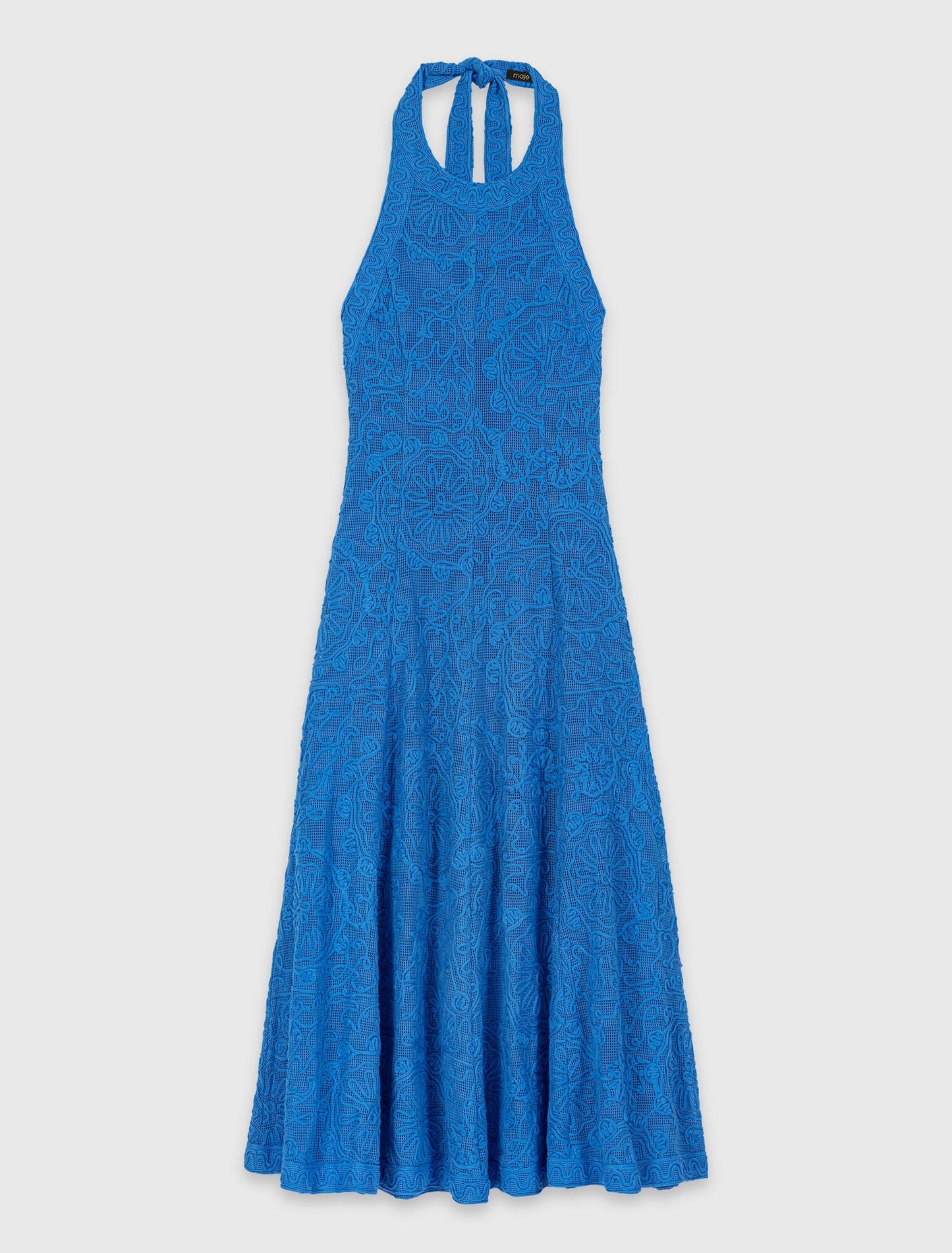 Backless Guipure Maxi Dress Blue