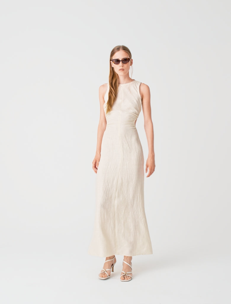 Open-back maxi dress Cream