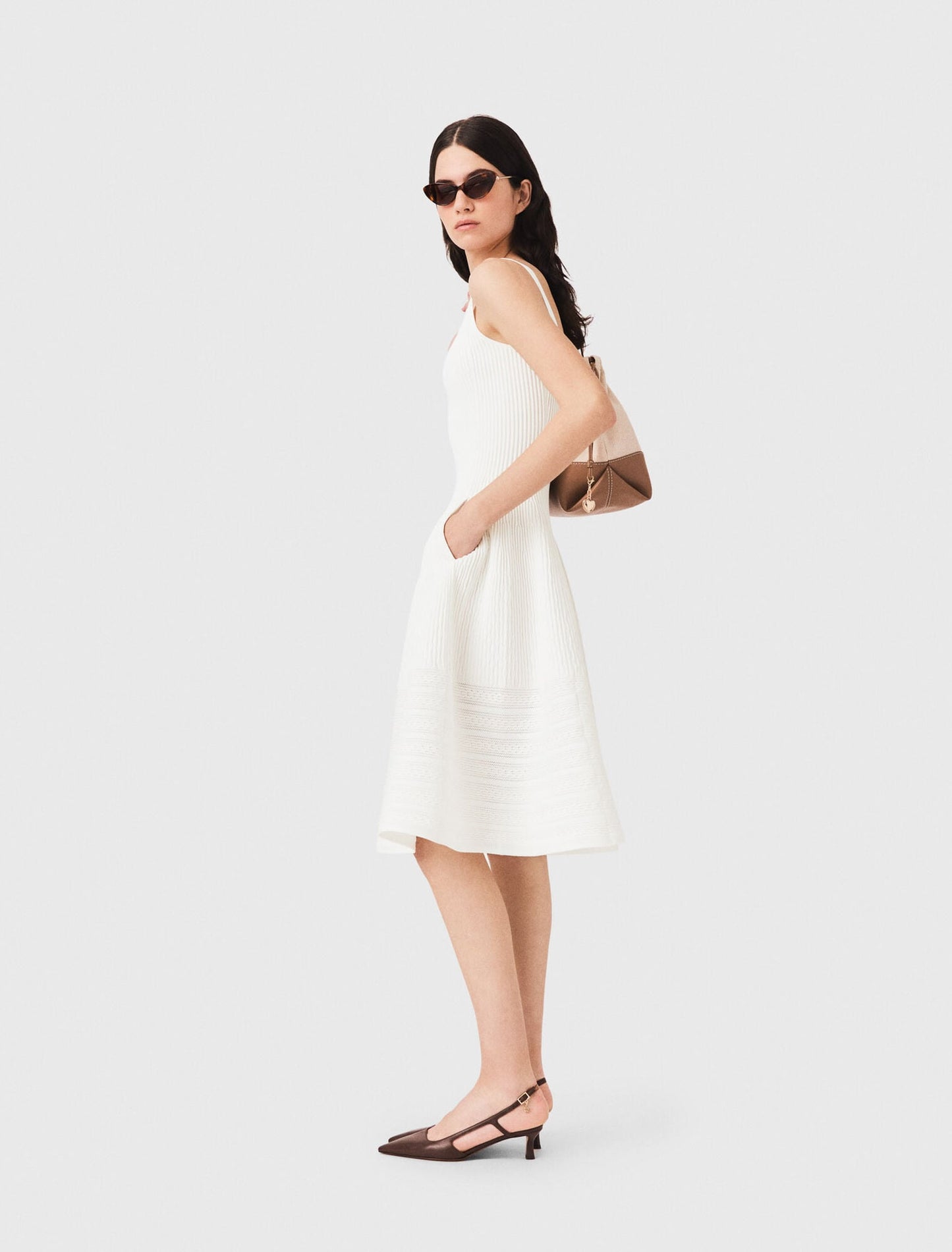 Knit maxi dress White