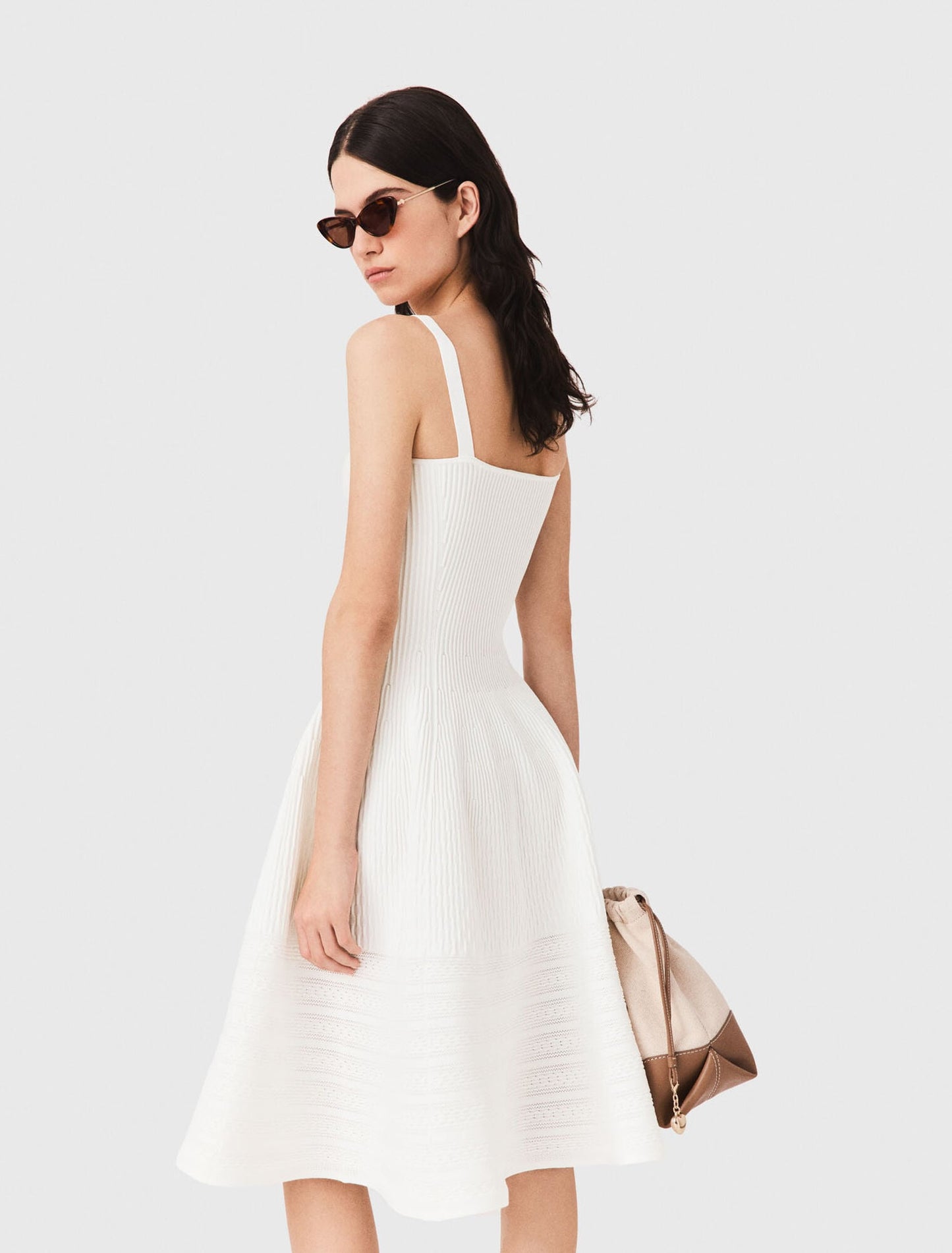 Knit maxi dress White