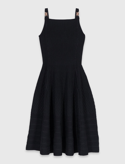 Knit maxi dress Black