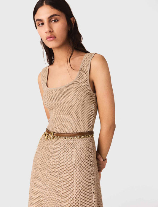 فستان ماكسي مزين بأحجار الراين