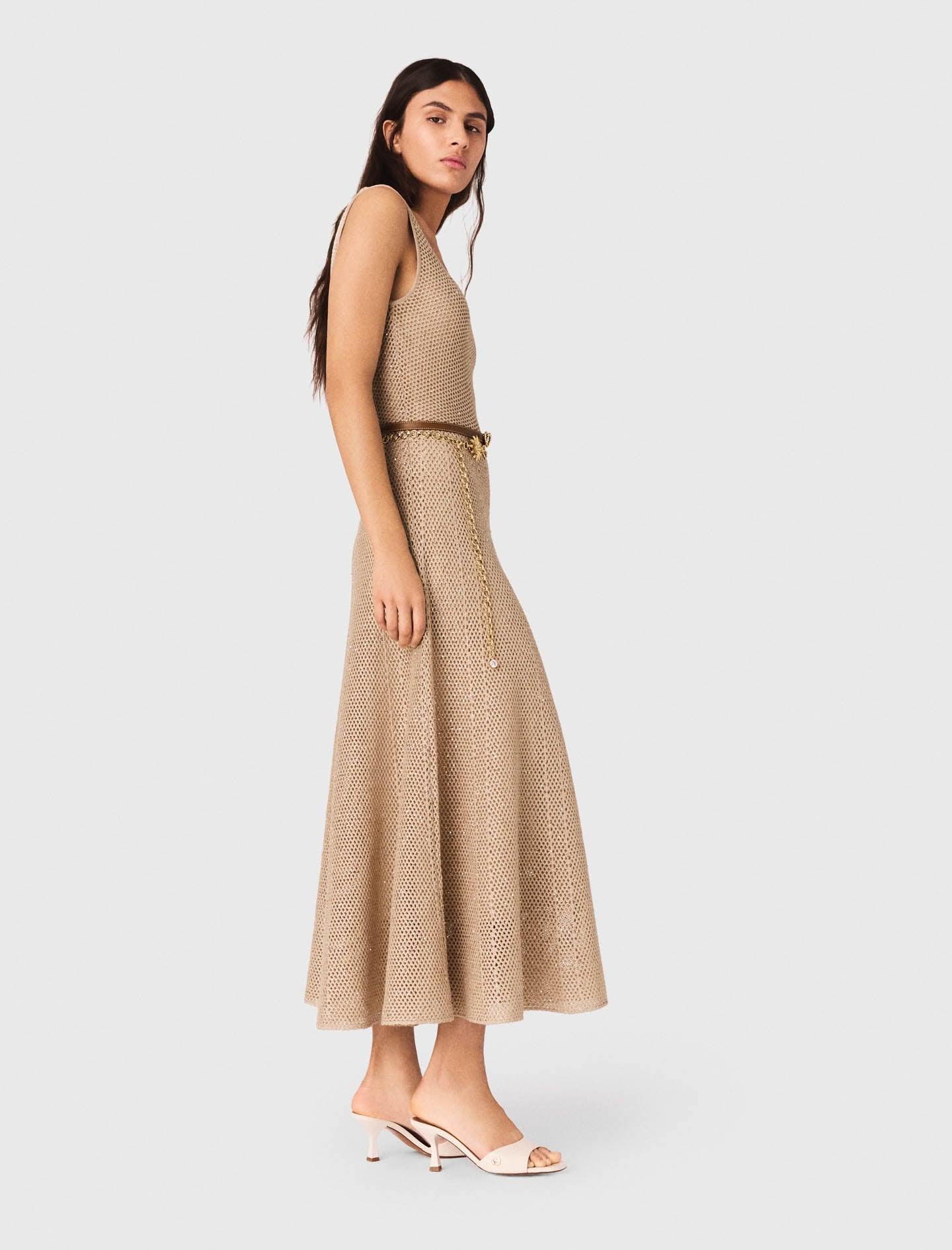 Rhinestone knit maxi dress