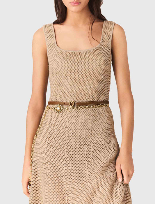 فستان ماكسي مزين بأحجار الراين