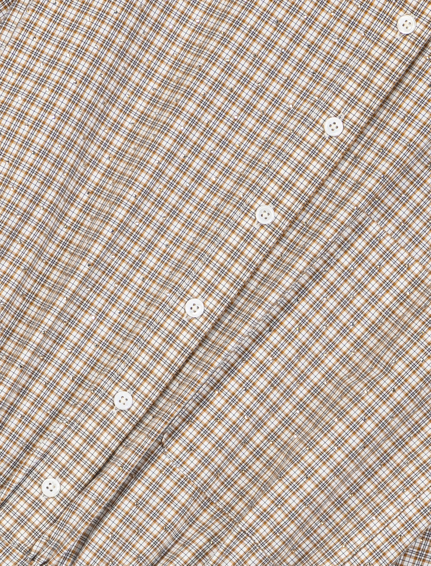 Short rhinestone checked dress Beige