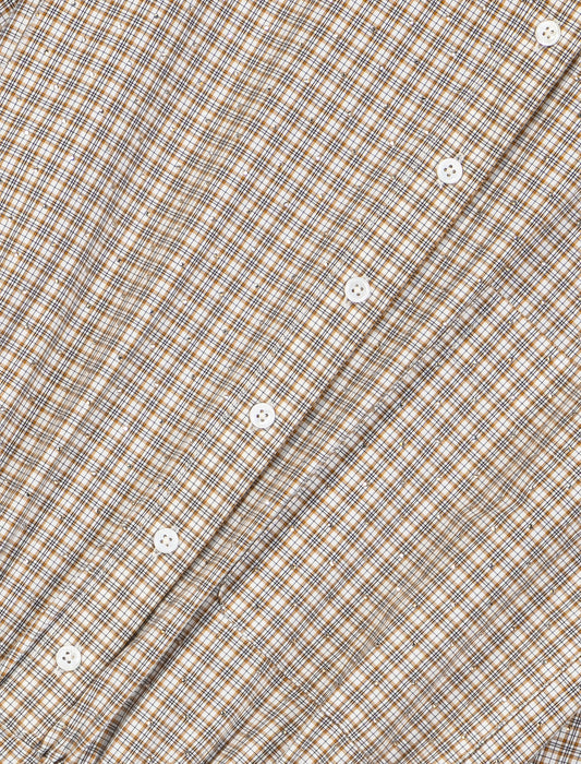 Short rhinestone checked dress Beige