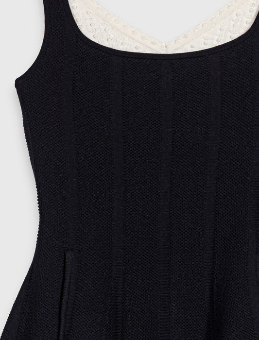 Short 2-in-1 effect dress Black
