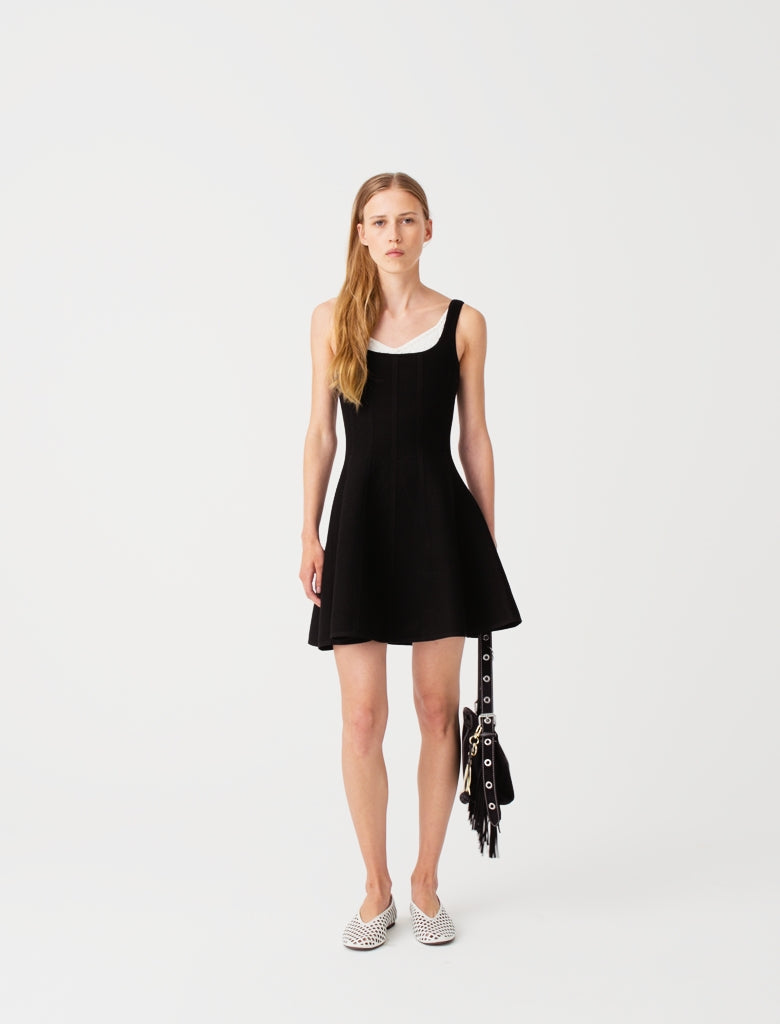 Short 2-in-1 effect dress Black