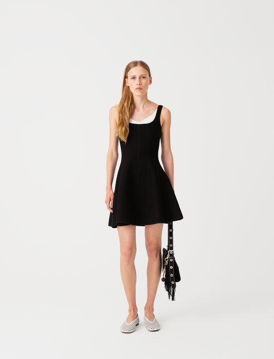 Short 2-in-1 effect dress Black