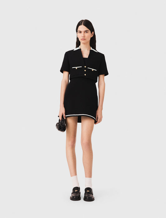 2-in-1 tweed dress Black