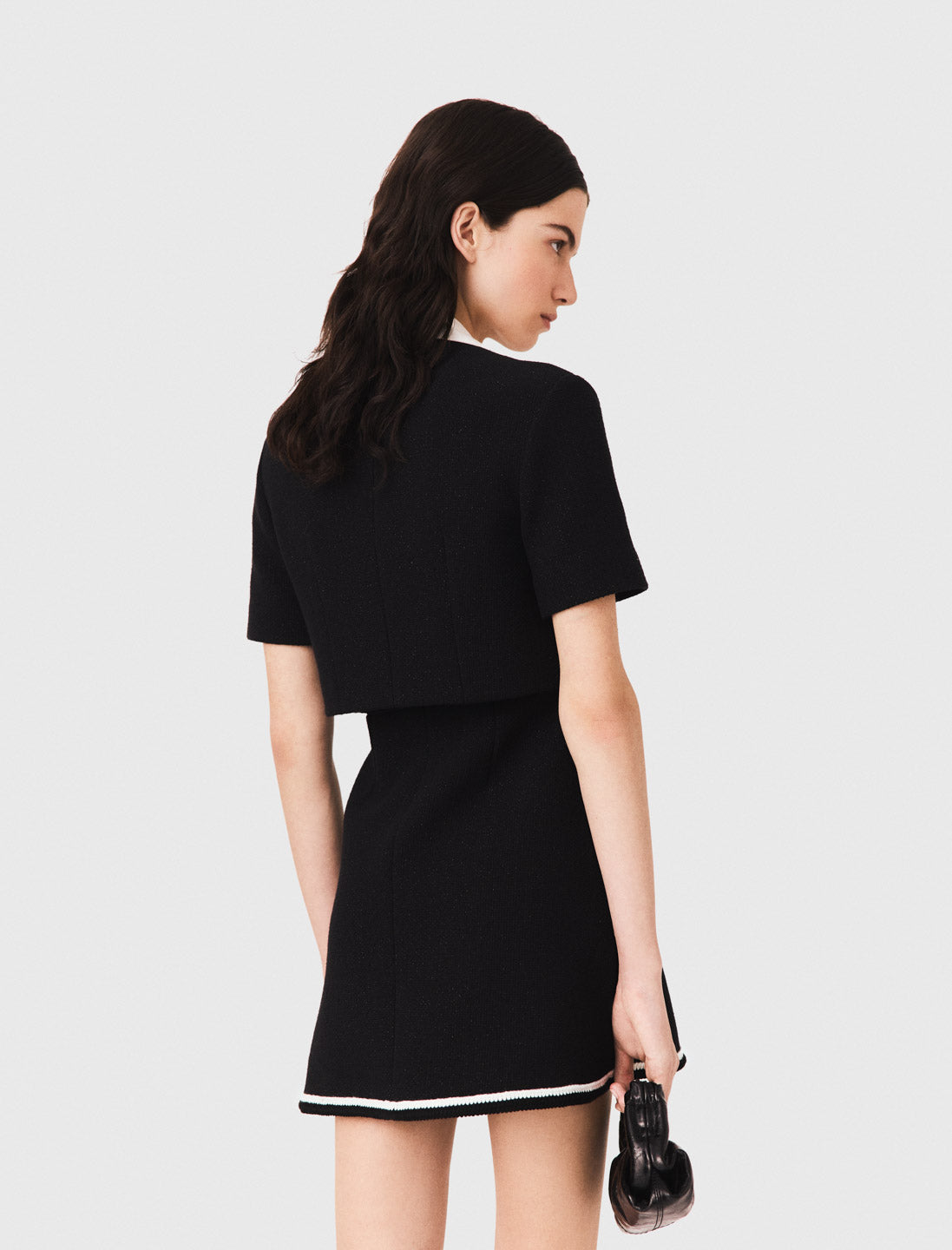 2-in-1 tweed dress Black