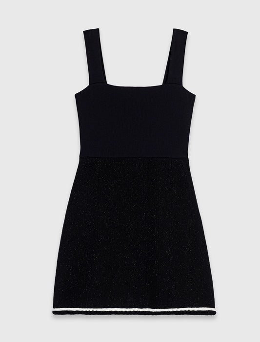 2-in-1 tweed dress Black
