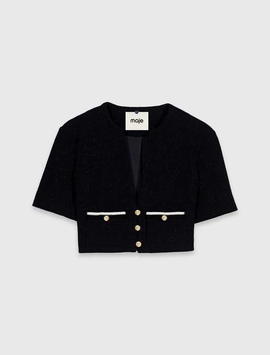 2-in-1 tweed dress Black