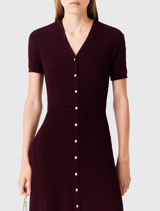 Knit maxi dress Burgundy