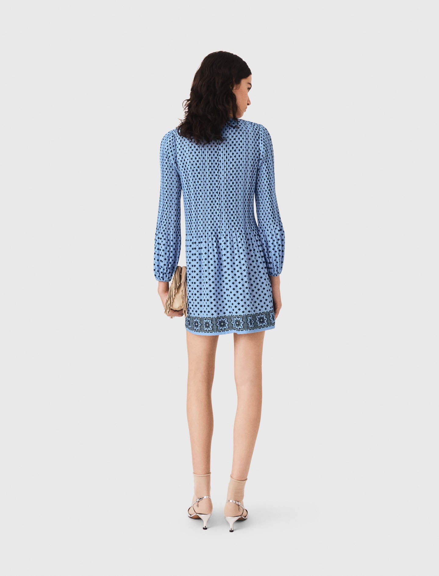 Patterned pleated dress Light Blue Loungewear