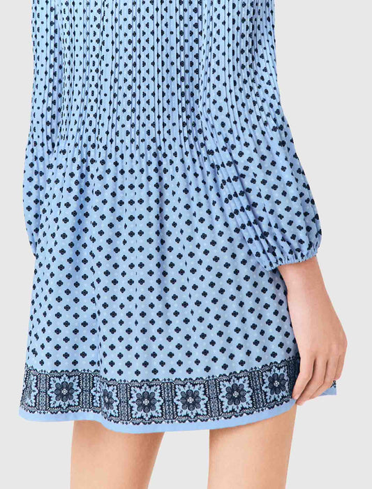 Patterned pleated dress Light Blue Loungewear