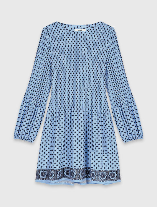 Patterned pleated dress Light Blue Loungewear