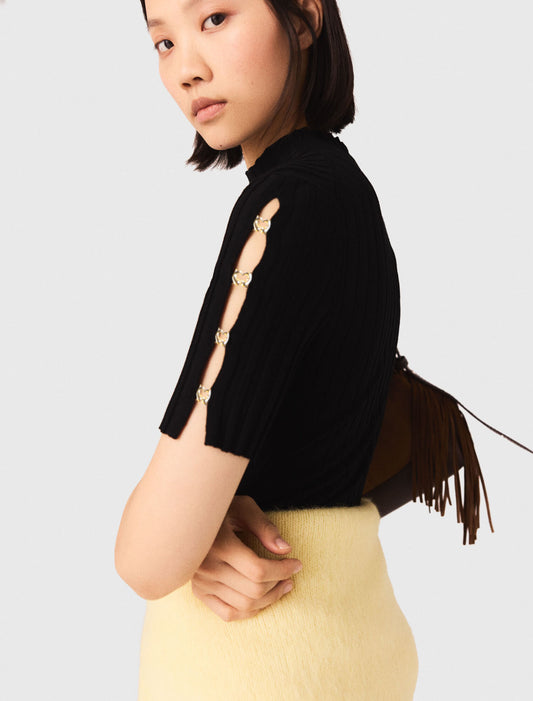 Short knit dress Black