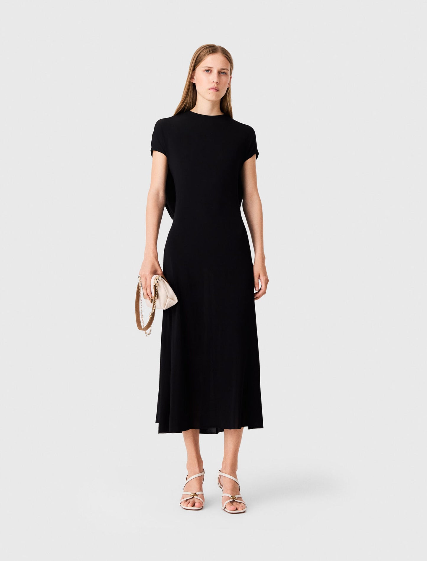 Cowl-back maxi dress Black