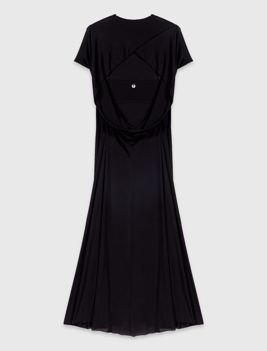 Cowl-back maxi dress Black