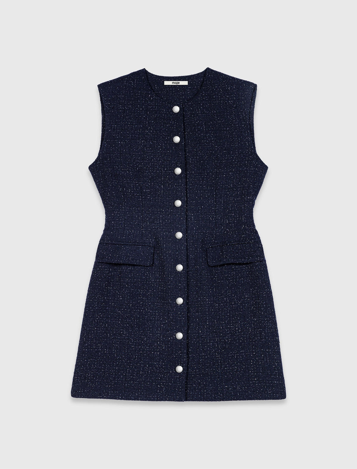 Short lurex tweed dress Navy