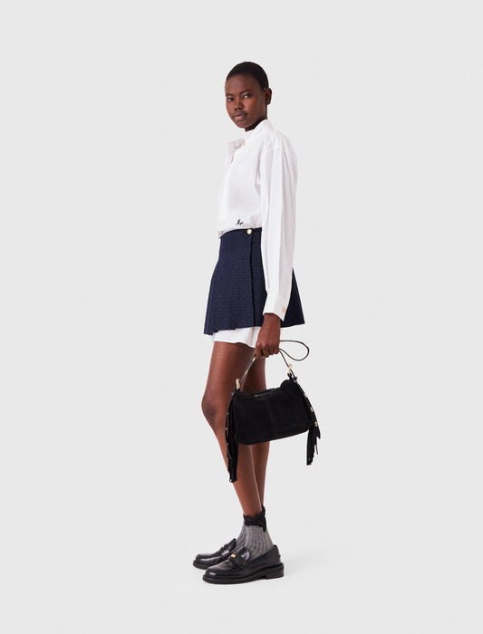 Shirt dress with removable skirt White/Navy
