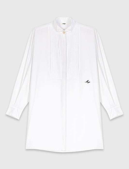 Shirt dress with removable skirt White/Navy