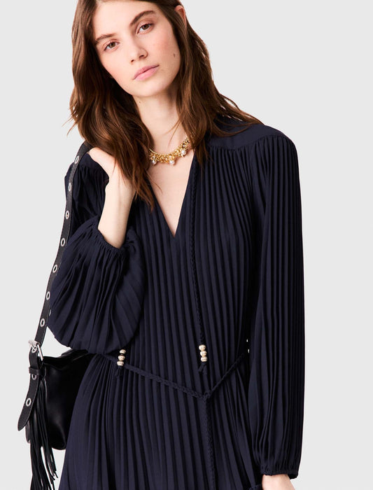 Short pleated dress Navy