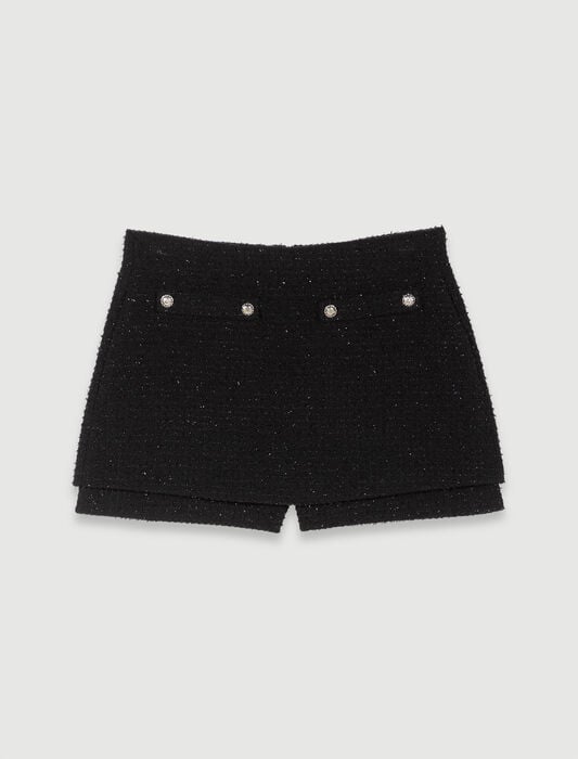 Black-tweed shorts