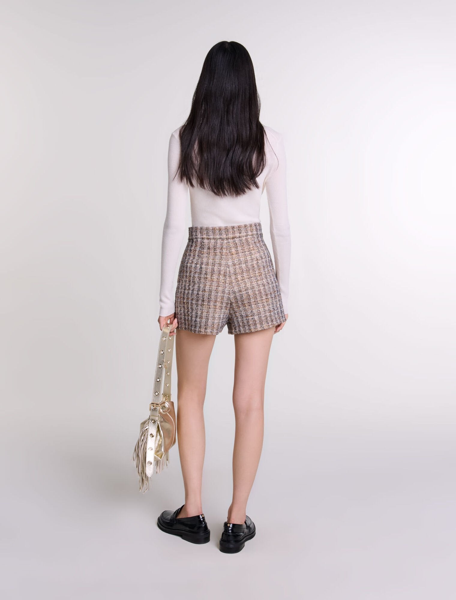 Brown-Tweed skort