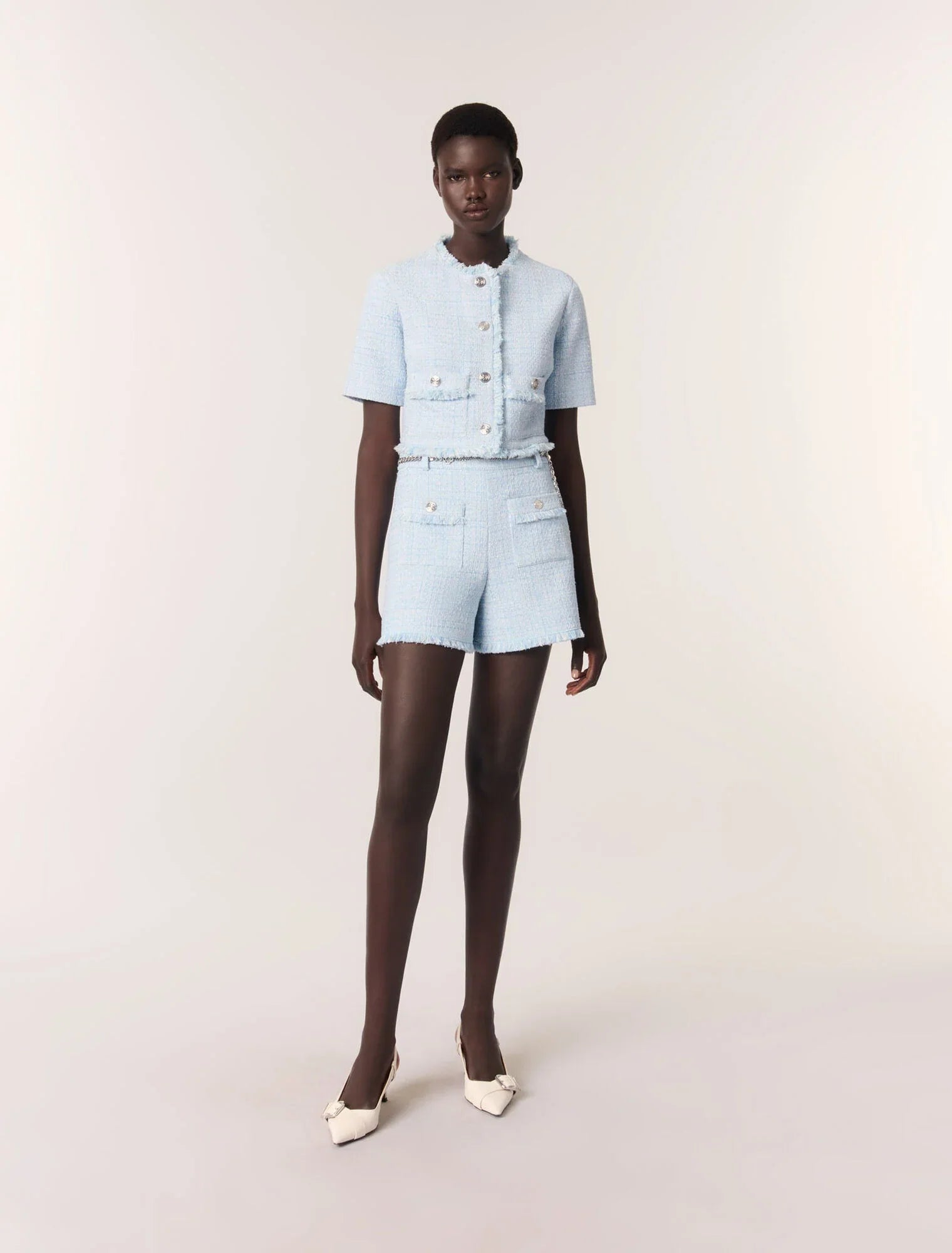 Blue Sky-featured-Tweed Shorts With Belt