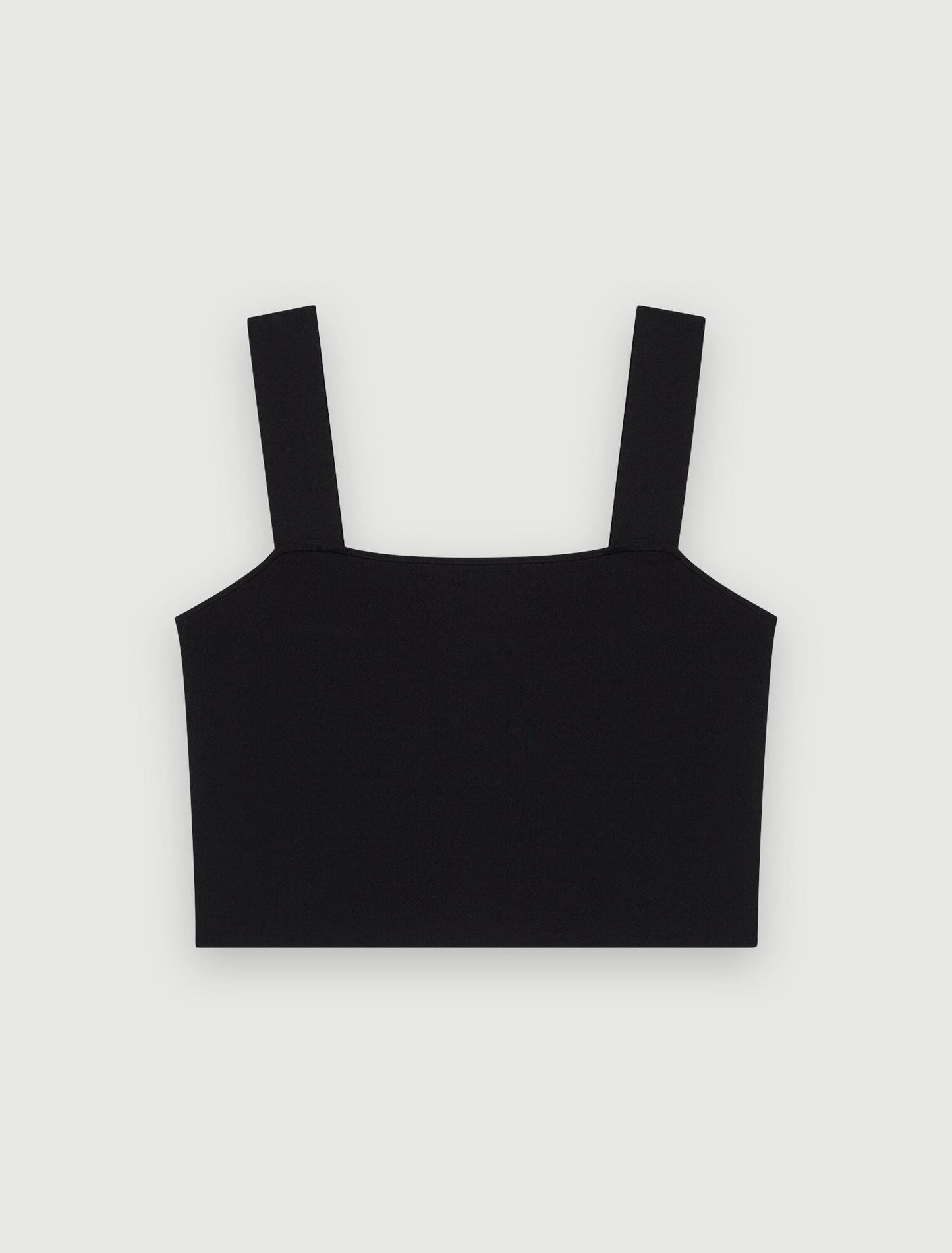 Knitted crop top with straps Black