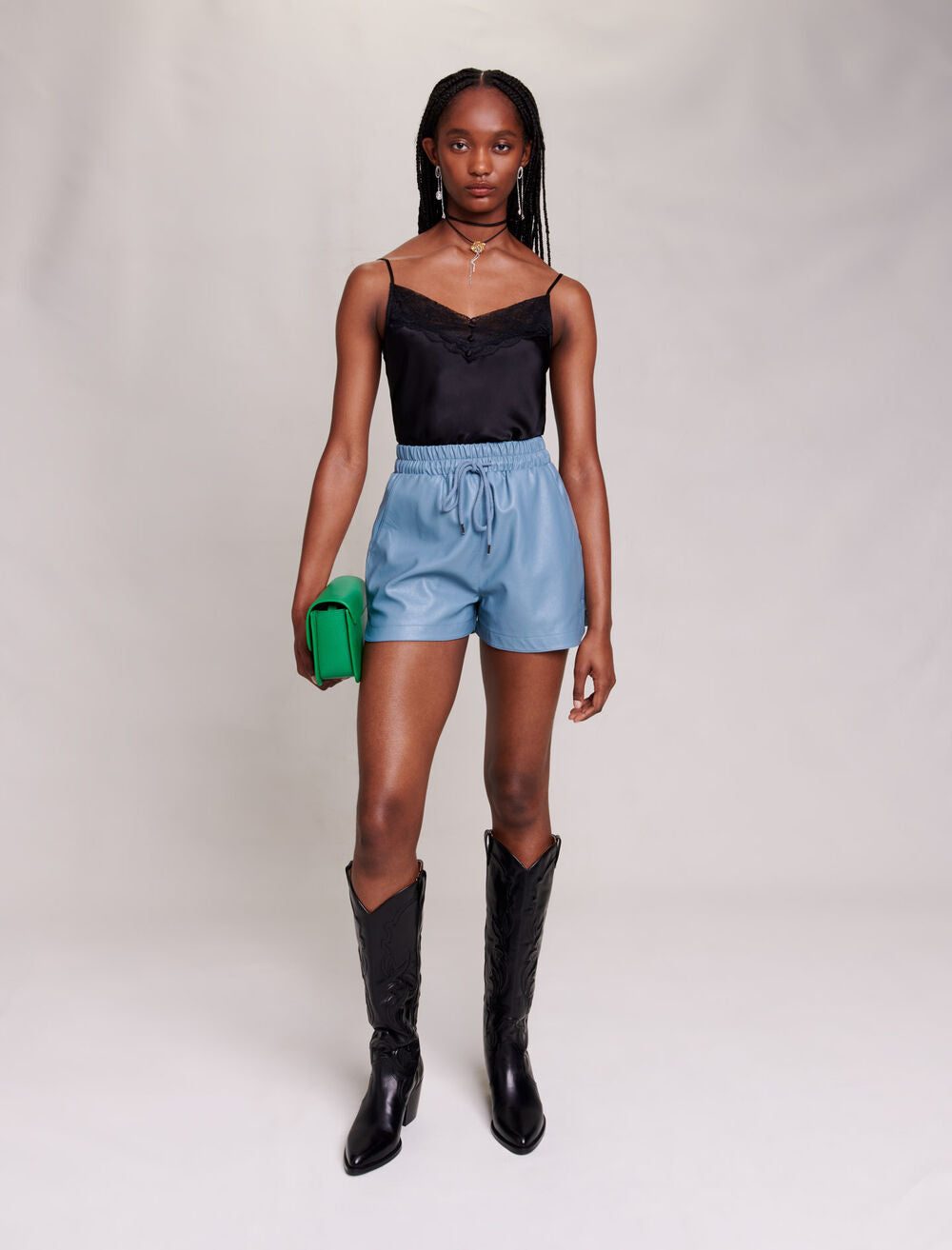 Black-featured-CAMISOLE IN SILK