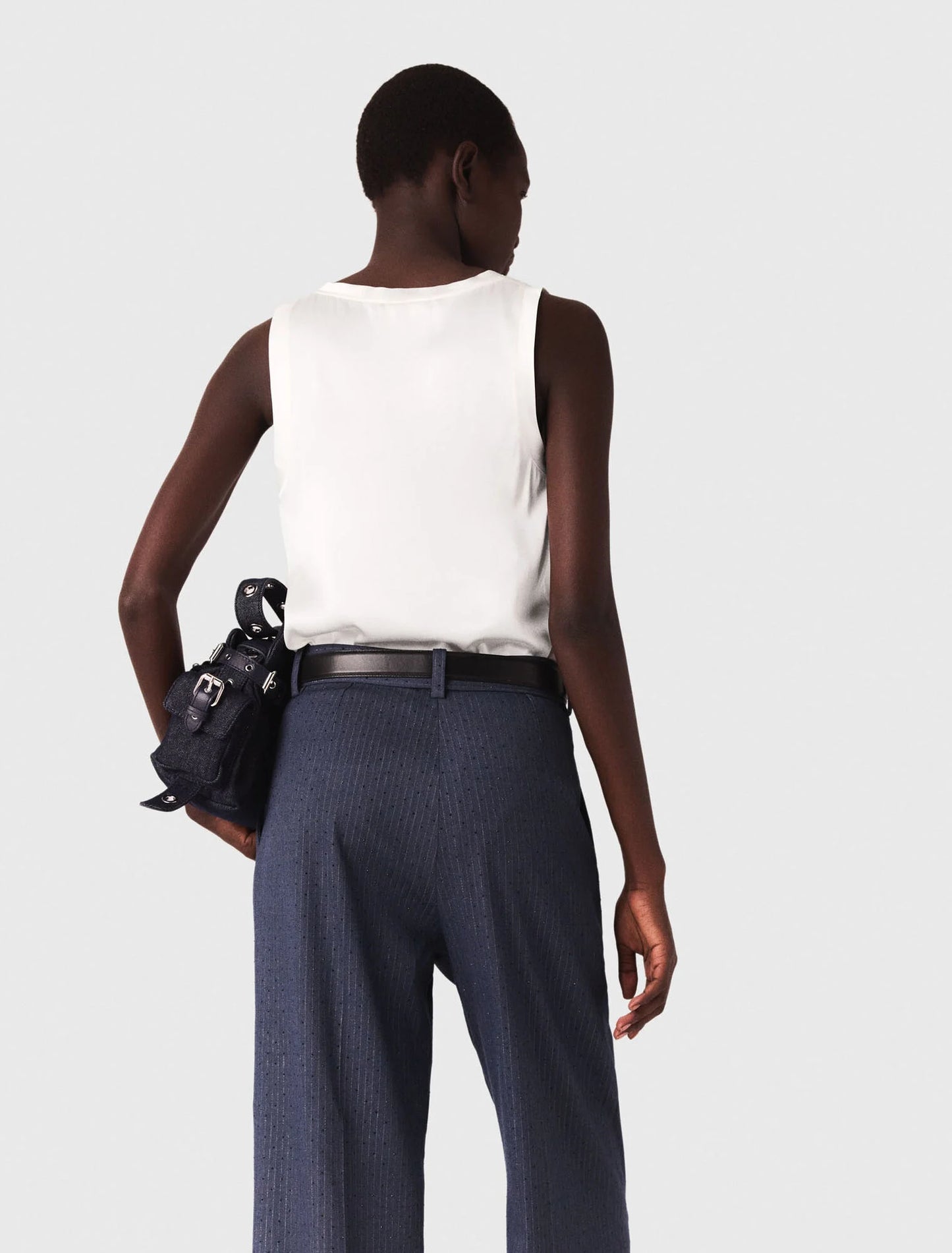 Silk tank top White