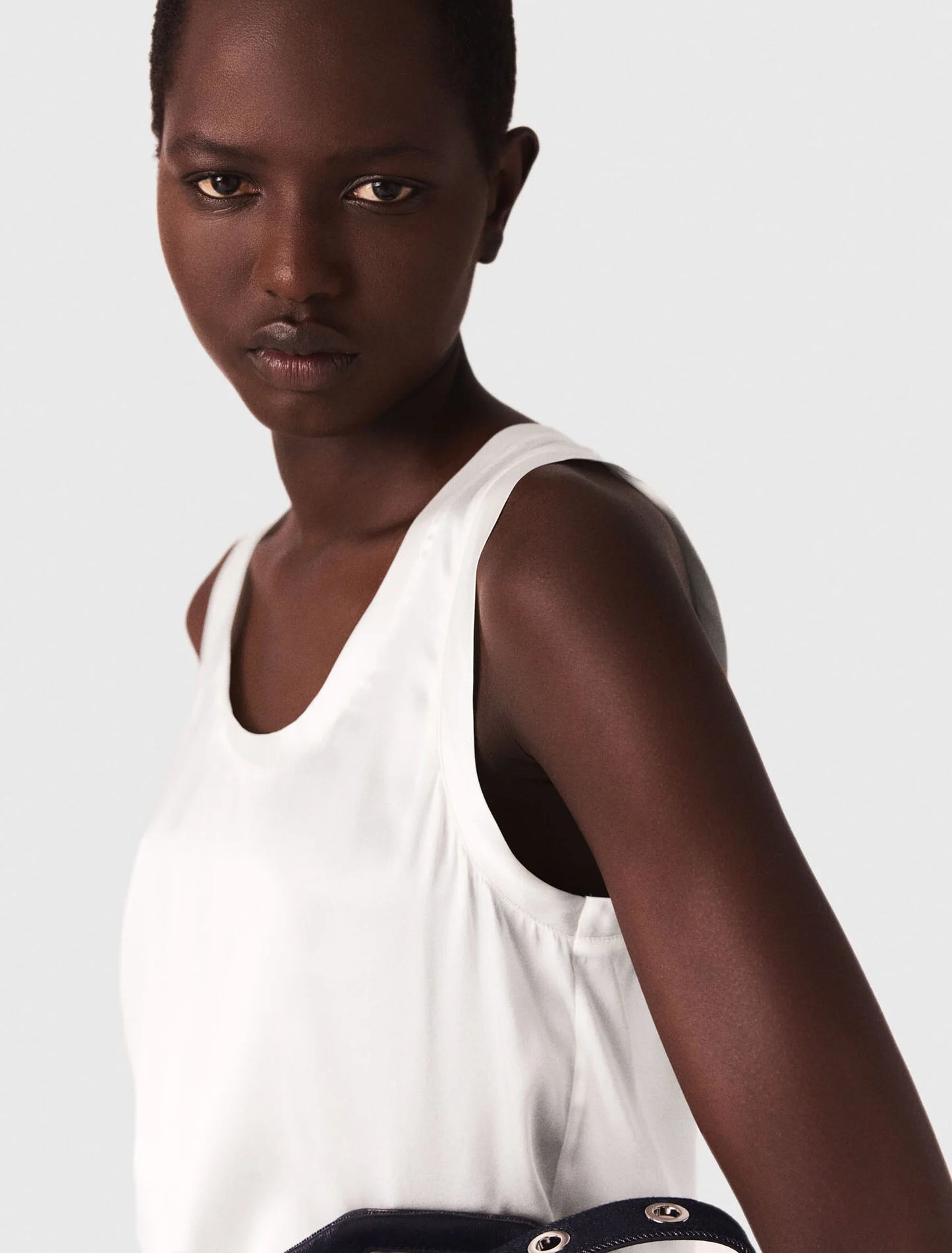 Silk tank top White