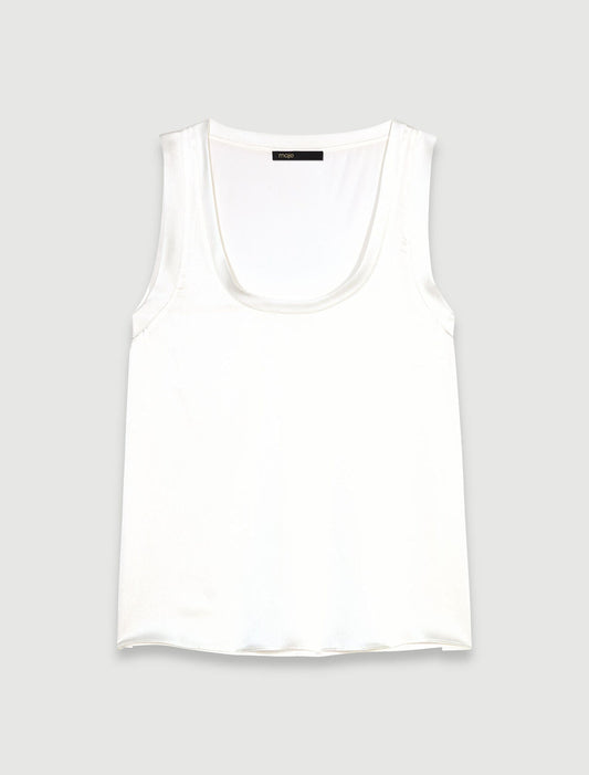 White-Silk tank top