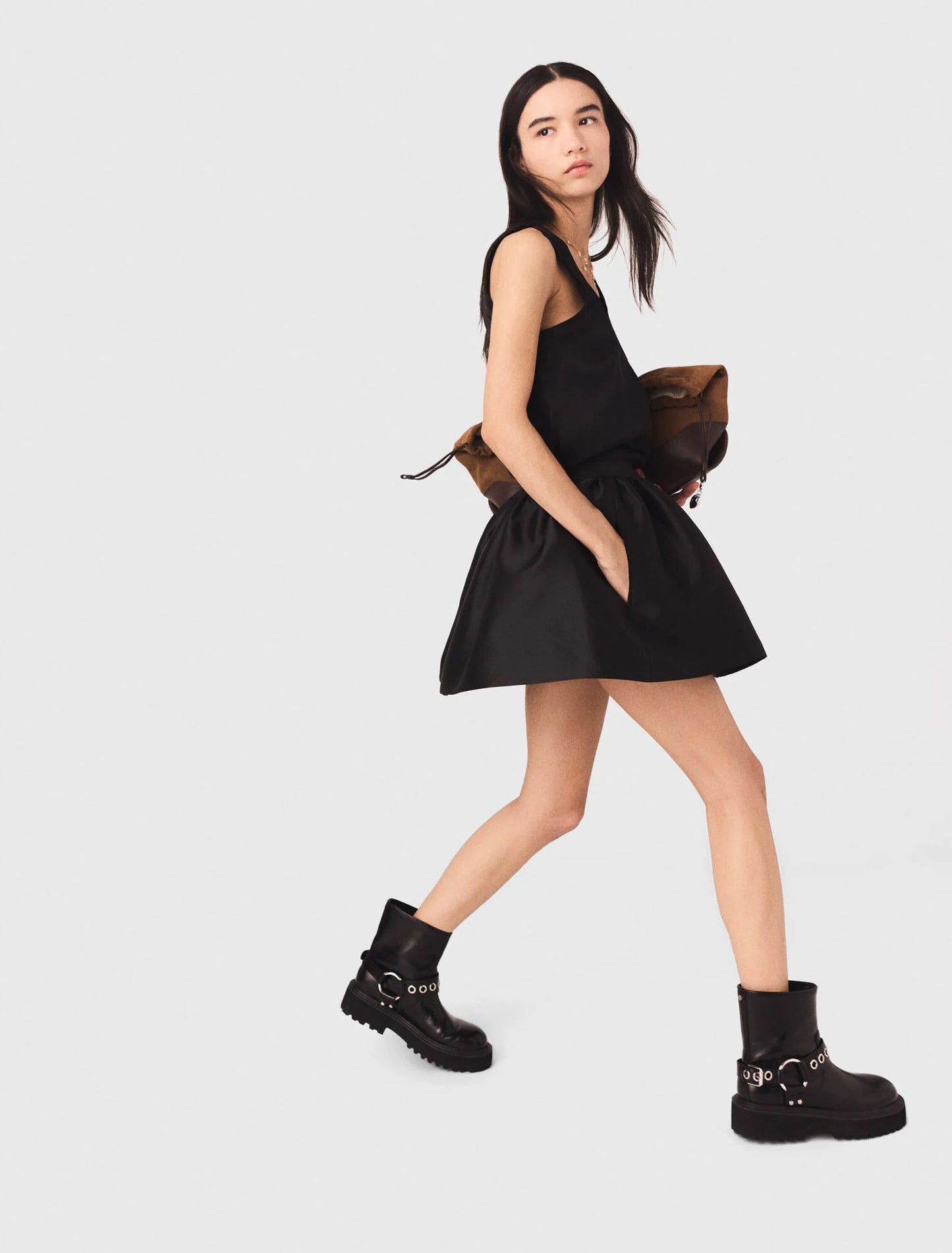 Silk tank top Black