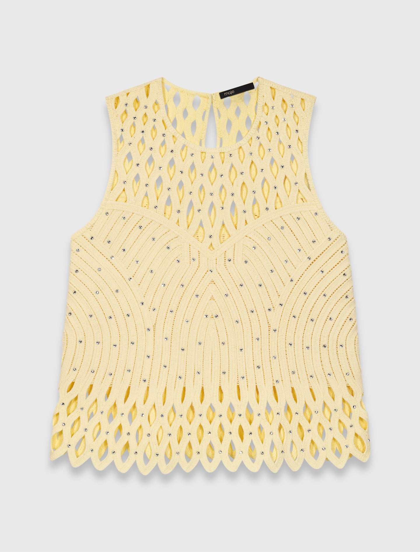 Crochet rhinestone top