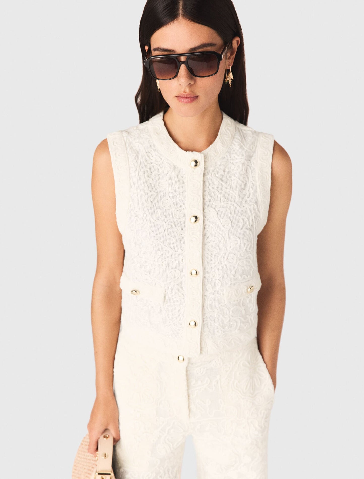 Guipure Lace Jacket Ecru