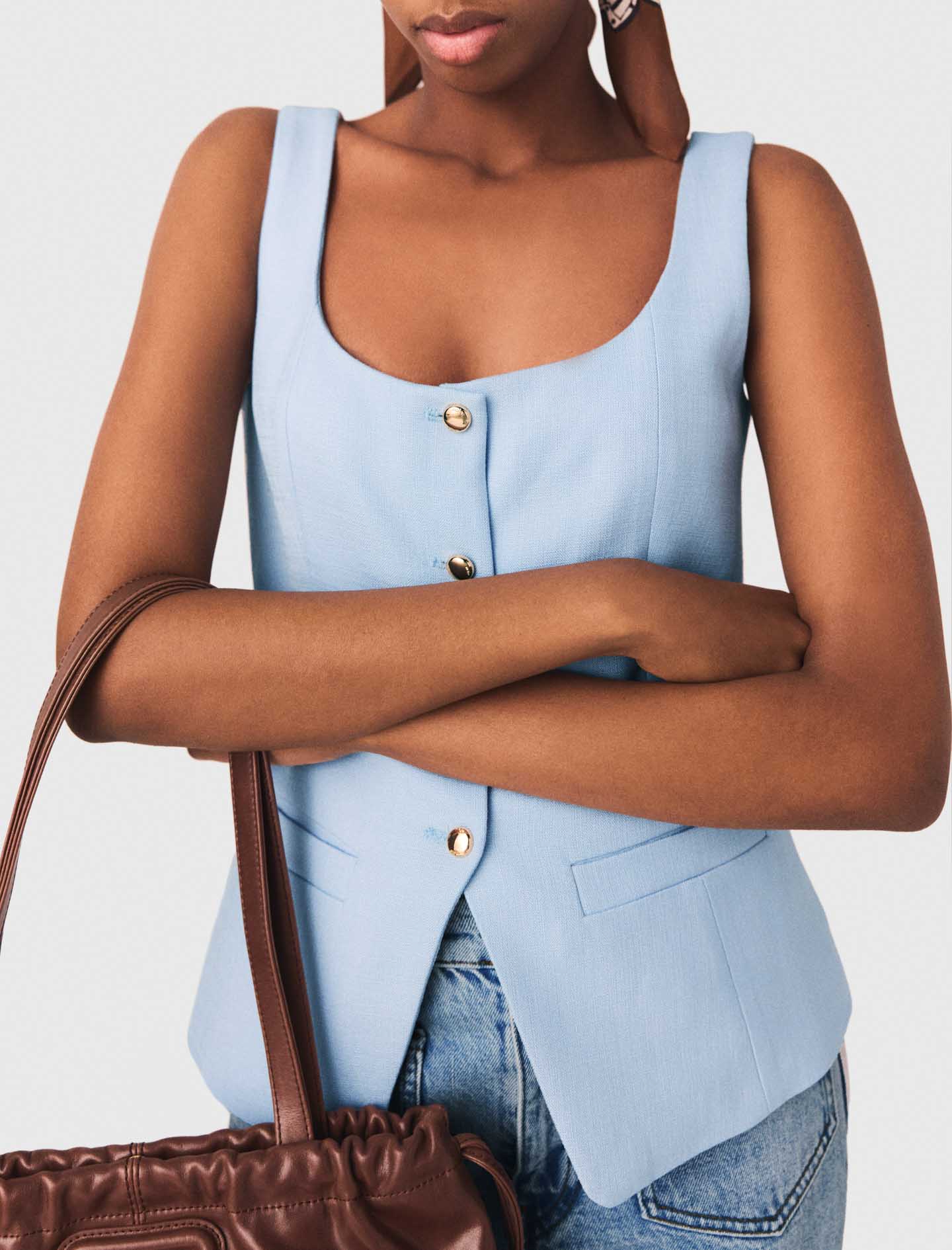 Long Tailored Jacket Blue Sky