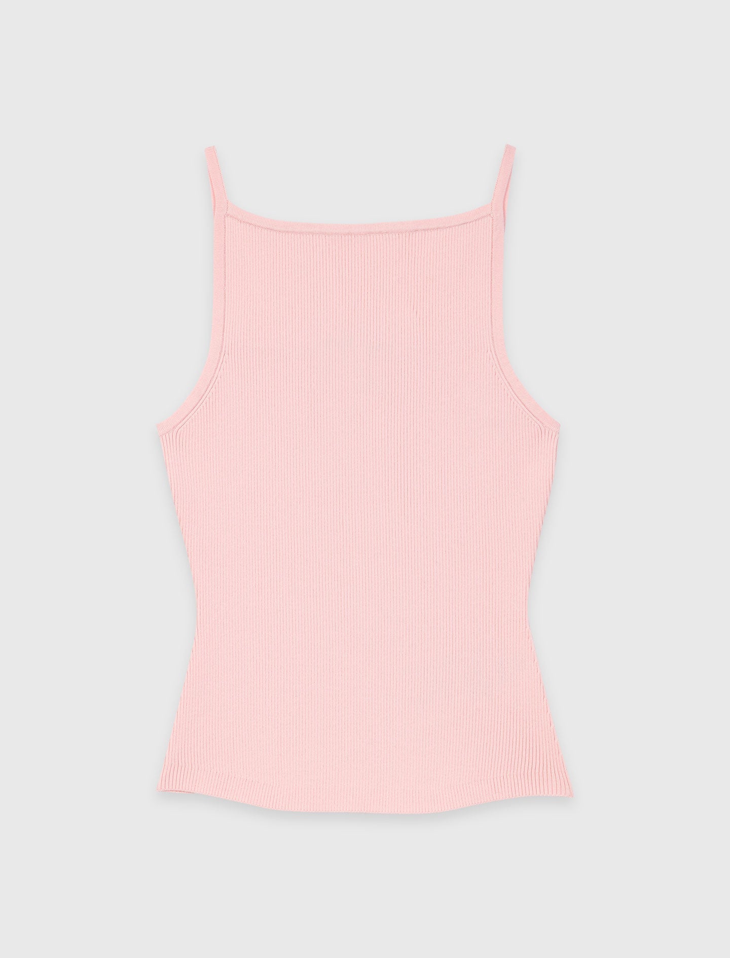 High Straight-Neck Top Pink