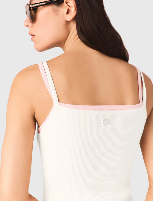 High Straight-Neck Top White