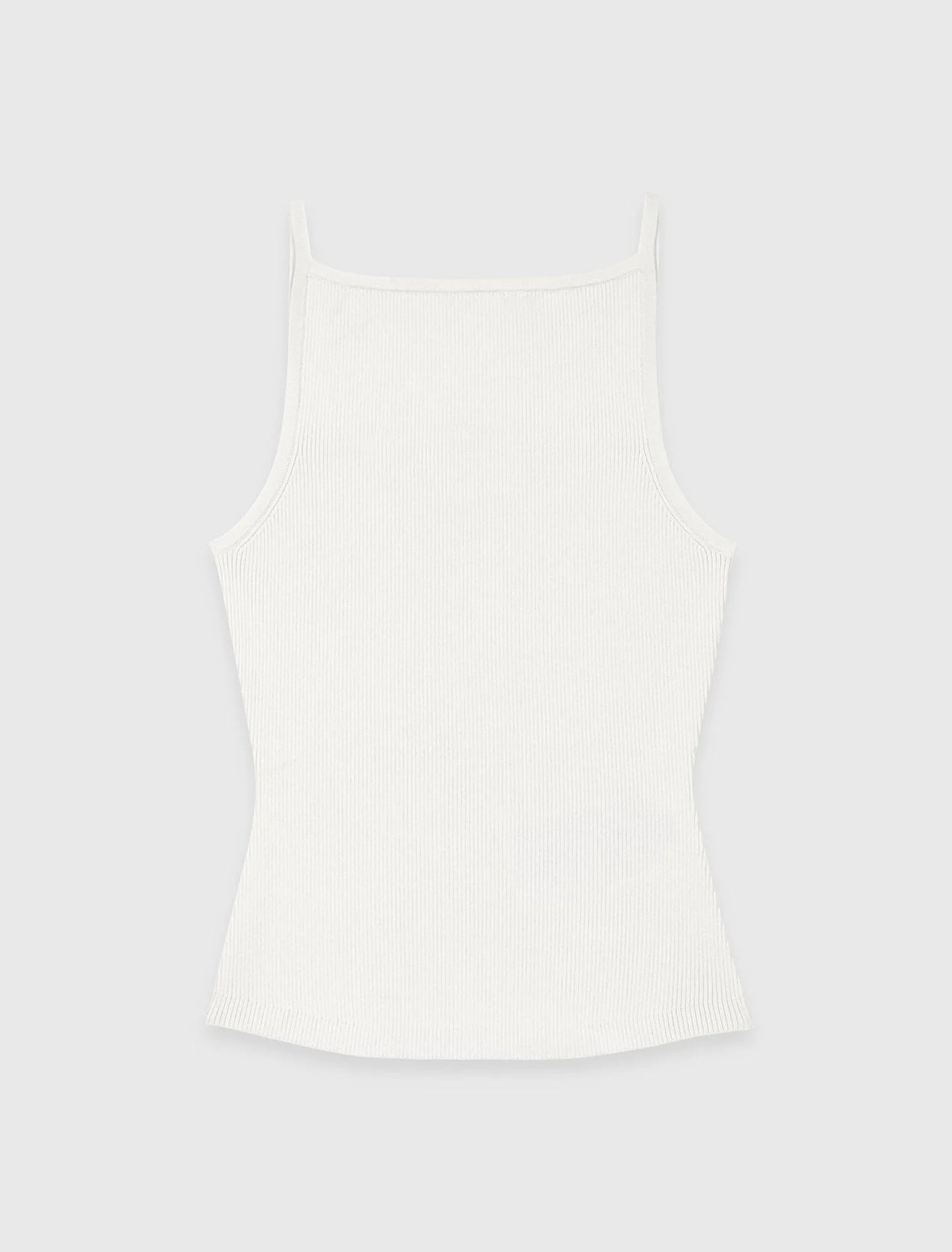 High Straight-Neck Top White